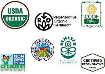 what labels indicate organic or regenerative farm practices