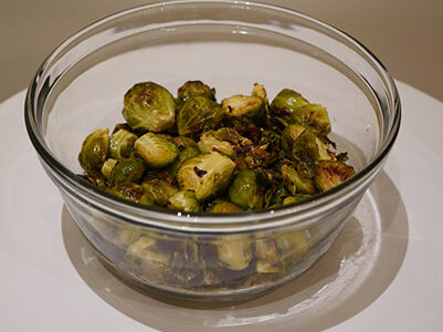 healthy and simple roasted organic Brussels sprouts
