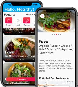 Healthy Anywhere's unique app and filter for finding highly sustainable and nutritious meals at restaurants on the go