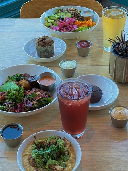 Delicious, whole-food plant-based lunch at Kitava Oakland