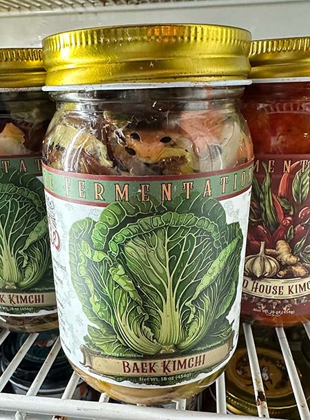 House-made kimchi available for take-home, one of the retail options from Fox Tale