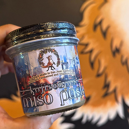 House miso paste made from upcycled spent beer grain at Fox Tale Fermentation, San Jose, CA