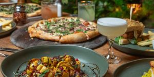 Beautiful table set by Gather Restaurant, Berkeley, CA with organic, seasonal, healthy, and delicious dining options